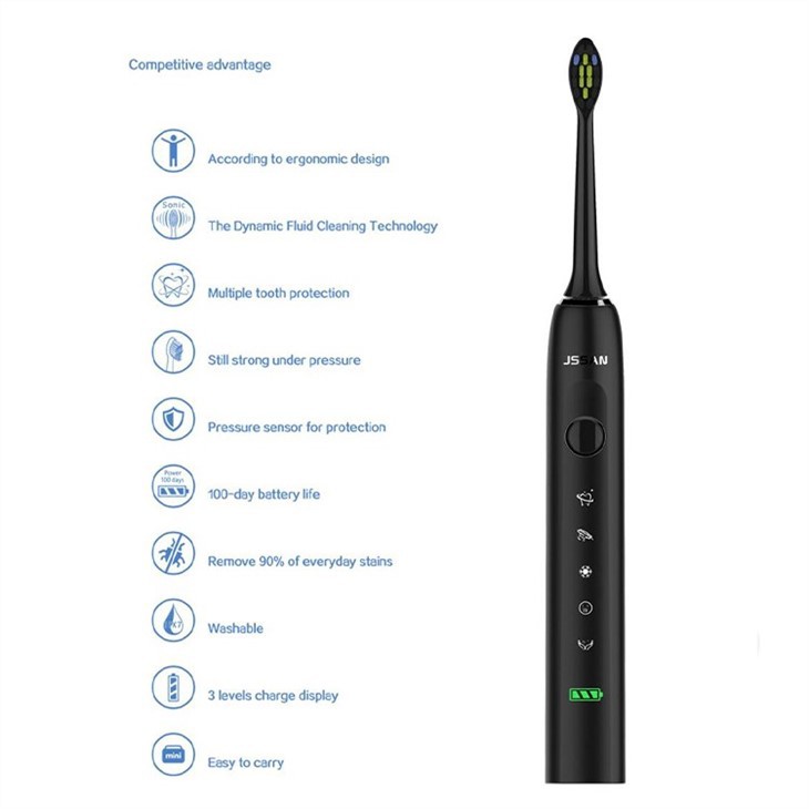 USB 충전 전기 소닉 칫솔