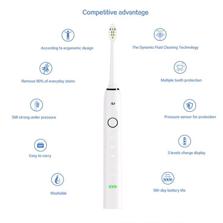 IPX8 음파 전동 칫솔